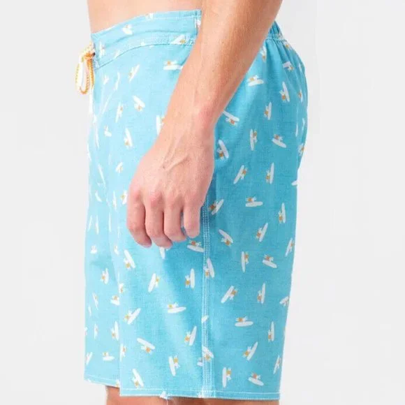 NWT Johnnie-O Men's Half Elastic 7 Surf Short Swim Trunks Arno Breaker S